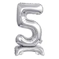 Produktbild: Folienballon mit Fuß 38cm silber Zahl 5 Geburtstag Tisch Party Dekoration Ziffer