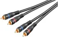 Produktbild: Goobay 50433 Stereo Cinchkabel 0,2m / 2x Cinch-Stecker auf 2x Cinchstecker / RCA Kabel Subwoofer Kabel für Blu Ray Verstärker HiFi Stereo / Cinch Kabel 0,2m / Schwarz