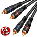 Produktbild: Cinchkabel Stereo, doppelt geschirmt, vergoldet, Cinch Chinch RCA Kabel 20 cm