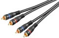 Produktbild: Goobay Stereo Verbindungskabel 2x Cinch, zweifach geschirmt, 0.2 m, Schwarz - 2x