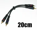 Produktbild: Audio Kabel 20cm Stereo vergoldet - PREMIUM - 2x Cinch