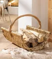 Produktbild: Holzkorb Kaminholz Korb aus Weide braun Brennholz Feuerholz Aufbewahrungs Flecht