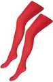 Produktbild: TupTam Feinstrumpfhose Mädchen 40 DEN – Mikrofaser Strumpfhose Mädchen im 2er Pack – Halbtransparent & Bequem, Farbe: Rot, Kinder Größe: 104-110