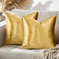 Produktbild: 2er Set Gold Kissenbezug Samt Kissenbezüge Dekorative Kissenhülle Sofakissen Zierkissen deko Dekokissen für Wohnzimmer Schlafzimmer Sofa Auto 50cmx50cm