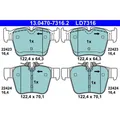 Produktbild: 1x ORIGINAL® Ate 13.0470-7316.2 Bremsbelagsatz, Scheibenbremse Hinten, exkl.