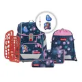 Produktbild: Step by Step Schulranzen-Set 2IN1 Plus „Mermaid Delia“ 6-teilig, blau-rosa, ergonomischer Tornister mit Reflektoren, höhenverstellbar mit Hüftgurt für Mädchen ab der 1. Klasse, 19L