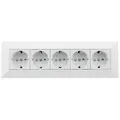Produktbild: ChiliTec 5-fach Steckdosenblock, weiß 250V~/ 16A, Aufbaumontage