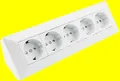 Produktbild: Steckdosenblock 5-fach Stecker-Leiste weiß 230V ✅ Eckmontage Aufbaumontage 23640