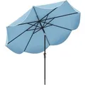 Produktbild: COSTWAY Sonnenschirm 270 cm Gartenschirm mit Kurbel und Volant Blau