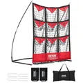 Produktbild: VEVOR Pitching Netz Pitching Target mit 9 Nummerierte Taschen, Baseball & Softball Pitching Target aus Polyester, Pitcher Netz für Jugendliche und Erwachsene, Tragbares Schnellmontage-Design Rot