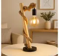 Produktbild: GLOBO LIGHTING LED Tischleuchte, Leuchtmittel nicht inklusive, Tischlampe Tischleuchte Holzlampe Vintage Hanfseil Schlafzimmerlampe