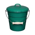 Produktbild: Riess, 0369-111, Bioeimer mit Deckel, Durchmesser 20 cm, 3.5 Liter, Emaille, 1.170 Kg, LBH 21 x 22 x 18.8 cm, Sektk�hler, Getr�nkek�hler, EIS�rfeleimer, Garteneimer, M�lleimer (Nature Green Dark)