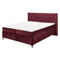 Produktbild: Boxspringbett - burgund - Tonnentaschenfederkern - H2 - 180x200 cm Doppelbett