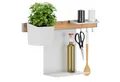 Produktbild: tesa Hakenleiste tesa Küchen-Organizer Kombi-Set S - selbstklebende Küchenleiste, (Komplett-Set, 5 St., inkl. Kräutertopf, 2 Ablagen, Hakenleiste (3 Haken), Flexible Organisationsleiste für die Küche, Montage ohne Bohren