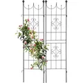 Produktbild: Relaxdays Rankgitter, 2er Set, HxB 183 x 46 cm, Metall, Rankhilfe für Kletterpflanzen, freistehend, zum Stecken, schwarz - Schwarz