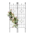Produktbild: Relaxdays Rankgitter, 2er Set, Metall, Rankhilfe für Kletterpflanzen, freistehend, zum Stecken, schwarz, 183 x 46 x 1 cm