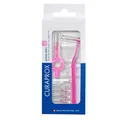 Produktbild: Curaprox CPS 08 Prime Start Interdentalbürsten-Set | Starter-Set mit 5 Bürsten | 2 verschiedene Halter | Pink | 0,8 mm Durchmesser | 3,2 mm Reinigungsbereich | Swiss Made