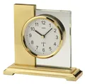 Produktbild: AMS 5141 Tischuhr Funk Funktischuhr Messing Metallgehäuse geschliffenes Glas
