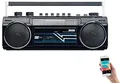 Produktbild: auvisio Kassettenrekorder: Retro Boombox mit Kassettenspieler, Radio, USB, SD & Bluetooth, 8 Watt (Retro-Kassettenrekorder, Kassettenrekorder, Speicherkarten)