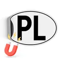 Produktbild: Finest Folia Länderkennzeichen Magnetfolie UV-Druck nach DIN Norm 17,5x11,5cm Kennzeichen Magnet Schild für Auto LKW Wohnmobil Bus wetterfest magnetisch RV005 (31 Polen, Magnetfolie)
