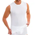 Produktbild: HERMKO 3040 3er Pack Herren Tank Top Unterhemd mit Rundhals-Ausschnitt aus 100% Bio-Baumwolle, Größe:D 5 = EU M, Farbe:weiß