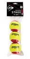 Produktbild: Dunlop Tennisball Stage 3 Red - für Kinder & Einsteiger im Kleinfeld (1x 3 Stück)