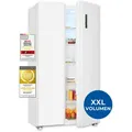 Produktbild: Exquisit Side-by-Side Kühl-Gefrierkombination, 442 Liter, No-Frost, LED-Display, 10 Ablagen, leiser Betrieb, 91 cm Breite, SBS546-040D weiss