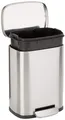 Produktbild: Amazon Basics Mini-Abfalleimer, rechteckig, schmutzabweisend, mit Soft-Close-Fußpedal, gebürsteter Edelstahl, für Badezimmer und kleine Räume, 5l, satiniert, 18,5cm x 21,6cm x 29,9cm (L x B x H)