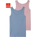 Produktbild: Unterhemd VIVANCE, Mädchen, Gr. 122/128, 2 Stk., N-Gr, bunt (hellblau, rosa), Jersey, Obermaterial: 95% Baumwolle, 5% Elasthan, unifarben, körpernah, Rundhals, Unterhemden Unterhemd, in schlichtem Design, Tanktop, Unterziehshirt