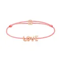 Produktbild: Echtzeit Armband Puffy Love Letters - 21 cm, coral/rosé - verstellbares Stoffarmband mit Buchstaben aus Edelstahl - 14K vergoldet - wasserfest & hautfreundlich