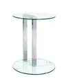 Produktbild: HAKU Möbel Beistelltisch Chrom, Metall, Sicherheitsglas 8 mm - Maße: H 50 x Ø 40 cm, Style: Modern