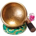 Produktbild: Große Original Tibetische Klangschale - 13cm. Klangschalen Set mit eBook, Klöppel, Klangschalenkissen und Geschenk-Box. Singing Bowl aus Tibet