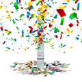 Produktbild: Relaxdays 10 x Party Popper 40 cm im Konfettikanonen Set, Konfetti Bombe für Hochzeit und Geburtstag, Konfetti Shooter 6-8 m Effekthöhe, bunt metallic