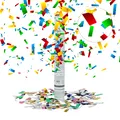 Produktbild: 10x Konfetti-Kanonen 40 cm bunt Party-Popper Konfettishooter Fasching Partys