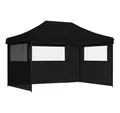 Produktbild: vidaXL Partyzelt Partyzelt Faltbar Pop-Up mit 3 Seitenteilen Schwarz