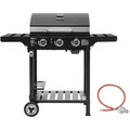 Produktbild: Royal Gourmet - 3-Edelstahlbrenner Gasgrill,9kW leistungsstarke Grillwagen, Outdoor bbq Grill inkl. Piezozündung, Große Grillfläsche, klappbare