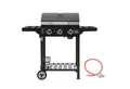Produktbild: Royal Gourmet Gasgrill Grillwagen Campinggrill Standgrill mit Edelstahl Brenner, mit Klappbaren Seitenablagen und Flascheständer, 3 Brenner, 9 kW