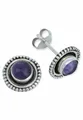 Produktbild: mantraroma Paar Ohrstecker BULAN aus 925 Silber mit Amethyst (Paar, Paar Ohrringe mit Schmuckbeutel), 925 Sterling Silber Ohrringe für Damen