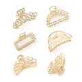 Produktbild: Gwotfy Metall Haarklammern, 6 Stück Haargreifer Clips Haarklammer Groß Dickes Haar Rutschfest Haarnadel Haarspange Gold Metall Elegant Haarspangen Haargreifer Klaue Clips für Frauen Damen Mädchen