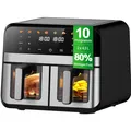 Produktbild: Heißluftfritteuse 9L, Doppelkammer, Touchscreen, 8 Programme, fettarm