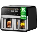 Produktbild: XXL Doppelkammer Heißluftfritteuse 9L - Dual Zone Airfryer, Timer & Smart Finish