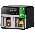 Produktbild: XXL Doppelkammer Heißluftfritteuse 9L Touchscreen Timer Fettarm