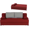 Produktbild: Schlafsofa - rot-silber - mit Staukasten