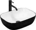 Produktbild: Rea Aufsatzwaschbecken Belinda Rectangle Black White