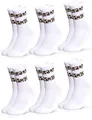 Produktbild: Occulto Damen Leoparden Muster Tennis Socken 6er Pack (Modell: Nala) Weiß 39-42