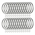 Produktbild: Fippy 60 Stück Gardinenringe Vorhangringe Metall zum Aufhängen Vorhängen und Gardinenstangen, 38 mm Innendurchmesser (Silber)