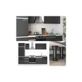 Produktbild: VICCO KÜCHE 270 CM KÜCHENZEILE KÜCHENBLOCK EINBAUKÜCHE – ANTHRAZIT HOCHGLANZ
