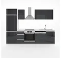 Produktbild: Vicco Küchenzeile Optima, Anthrazit Hochglanz/Weiß, 270 cm ohne Arbeitsplatte, grifflos