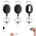 Produktbild: 3 Stücke Schlüsselband Ausziehbar, Einziehbarer Schlüsselanhänger Schlüsselring Ausziehbar Stark Retractable Badge Reel Einziehbarer Ausweishalter Gürtelclip für Kartenhalter Ausweis,Schlüssel,ID Card