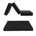 Produktbild: POKAR Klappmatratze 3-teilige Faltmatratze Camping Matratze Gästematratze Feldbett Klappbett Gästebett Bodenmatratze Schlafmatratze 160 x 195 x 15 cm, Schwarz